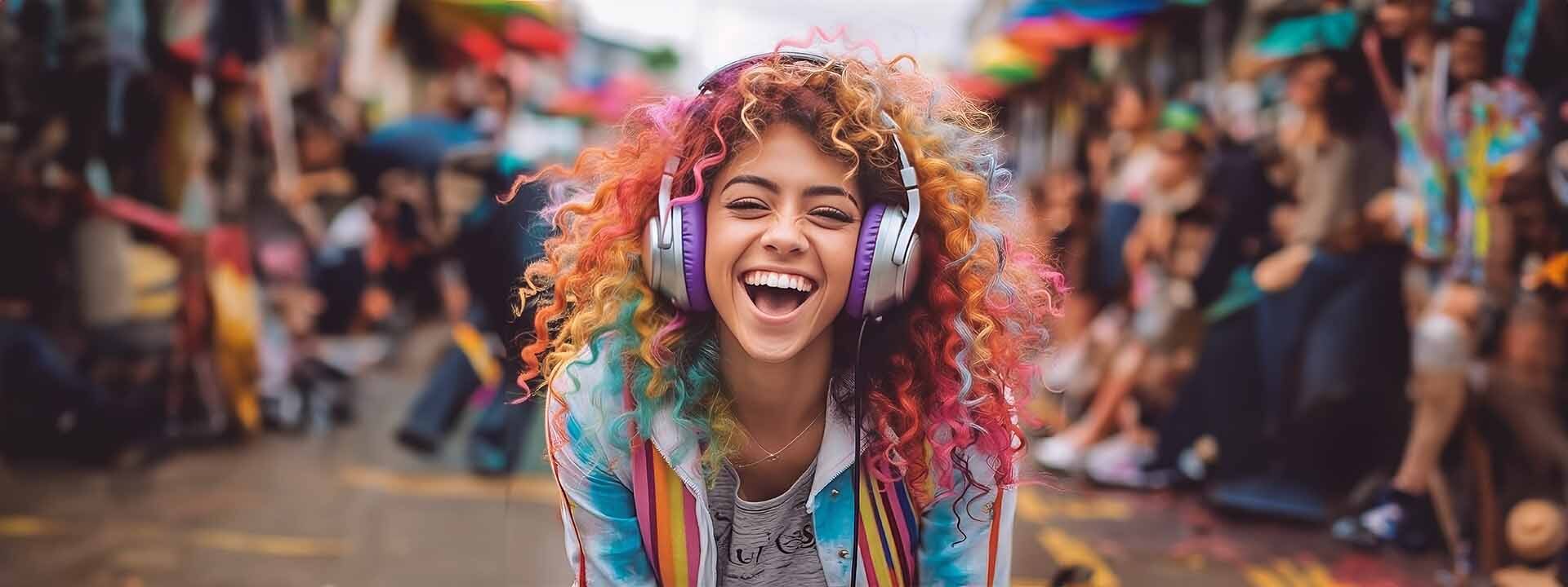 girl listening to music